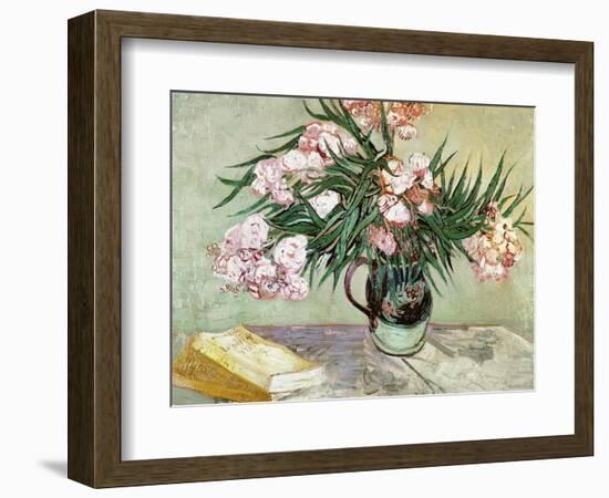 Vase with Oleanders and Books, c.1888-Vincent van Gogh-Framed Giclee Print