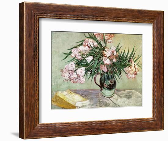 Vase with Oleanders and Books, c.1888-Vincent van Gogh-Framed Giclee Print