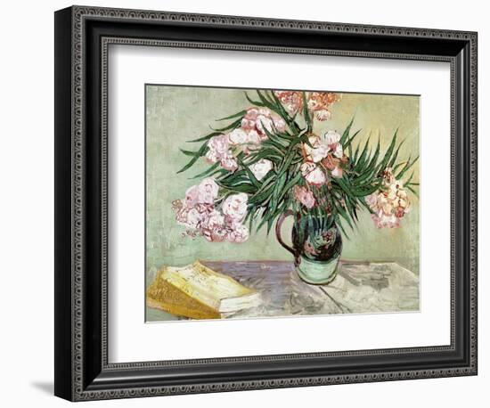 Vase with Oleanders and Books, c.1888-Vincent van Gogh-Framed Giclee Print