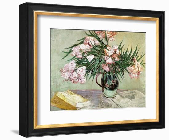 Vase with Oleanders and Books, c.1888-Vincent van Gogh-Framed Giclee Print