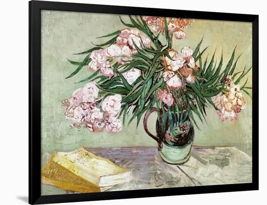 Vase with Oleanders and Books, c.1888-Vincent van Gogh-Framed Premium Giclee Print