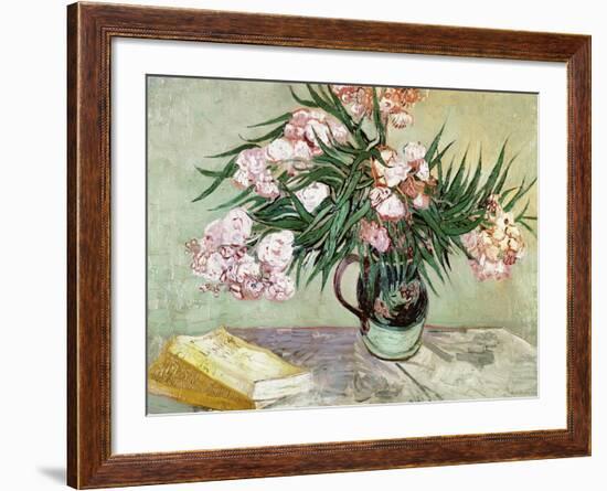 Vase with Oleanders and Books, c.1888-Vincent van Gogh-Framed Giclee Print