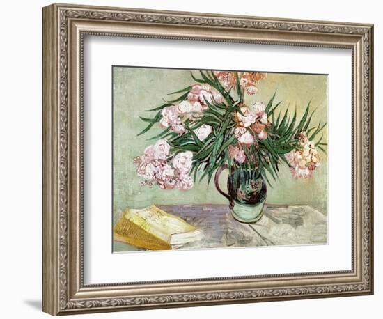 Vase with Oleanders and Books, c.1888-Vincent van Gogh-Framed Premium Giclee Print