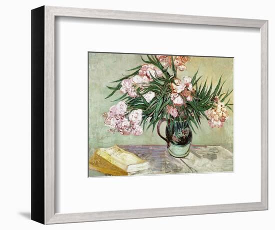 Vase with Oleanders and Books, c.1888-Vincent van Gogh-Framed Premium Giclee Print