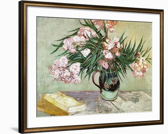 Vase with Oleanders and Books, c.1888-Vincent van Gogh-Framed Giclee Print