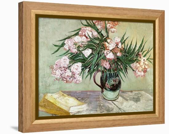 Vase with Oleanders and Books, c.1888-Vincent van Gogh-Framed Premier Image Canvas