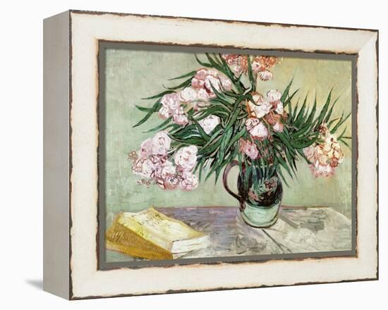 Vase with Oleanders and Books, c.1888-Vincent van Gogh-Framed Premier Image Canvas