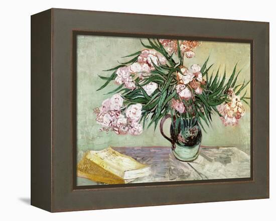 Vase with Oleanders and Books, c.1888-Vincent van Gogh-Framed Premier Image Canvas