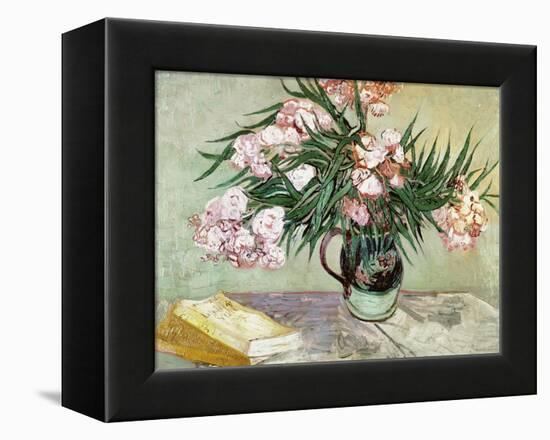 Vase with Oleanders and Books, c.1888-Vincent van Gogh-Framed Premier Image Canvas