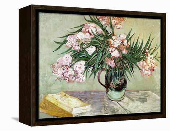 Vase with Oleanders and Books, c.1888-Vincent van Gogh-Framed Premier Image Canvas