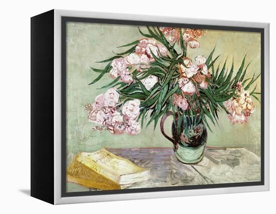 Vase with Oleanders and Books, c.1888-Vincent van Gogh-Framed Premier Image Canvas