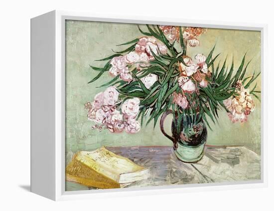 Vase with Oleanders and Books, c.1888-Vincent van Gogh-Framed Premier Image Canvas