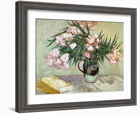 Vase with Oleanders and Books, c.1888-Vincent van Gogh-Framed Giclee Print