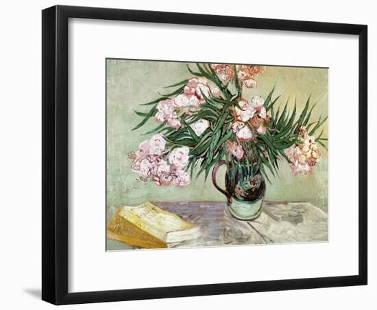 Vase with Oleanders and Books, c.1888-Vincent van Gogh-Framed Giclee Print