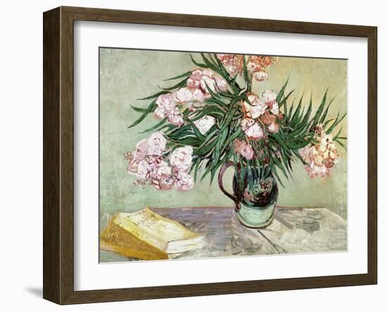 Vase with Oleanders and Books, c.1888-Vincent van Gogh-Framed Giclee Print