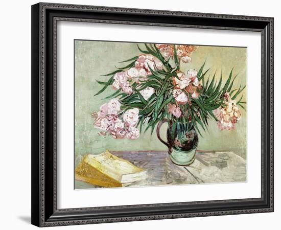 Vase with Oleanders and Books, c.1888-Vincent van Gogh-Framed Giclee Print