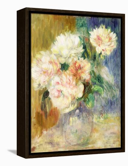 Vase with Peonies by Renoir-Pierre Auguste Renoir-Framed Premier Image Canvas