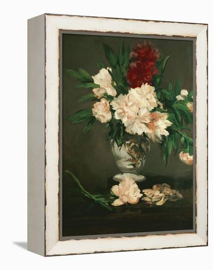 Vase with Peonies on a Pedestal, 1864-Edouard Manet-Framed Premier Image Canvas