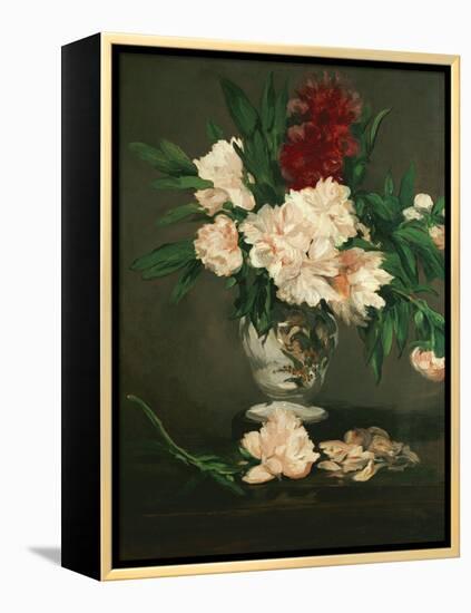 Vase with Peonies on a Pedestal, 1864-Edouard Manet-Framed Premier Image Canvas