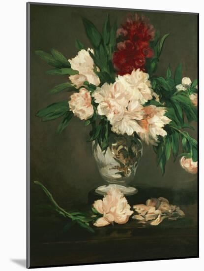 Vase with Peonies on a Pedestal, 1864-Edouard Manet-Mounted Giclee Print