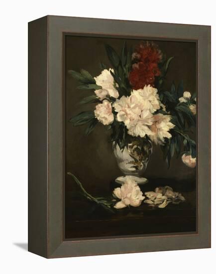 Vase with Peonies on a Pedestal, c.1864-Edouard Manet-Framed Premier Image Canvas