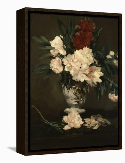 Vase with Peonies on a Pedestal, c.1864-Edouard Manet-Framed Premier Image Canvas