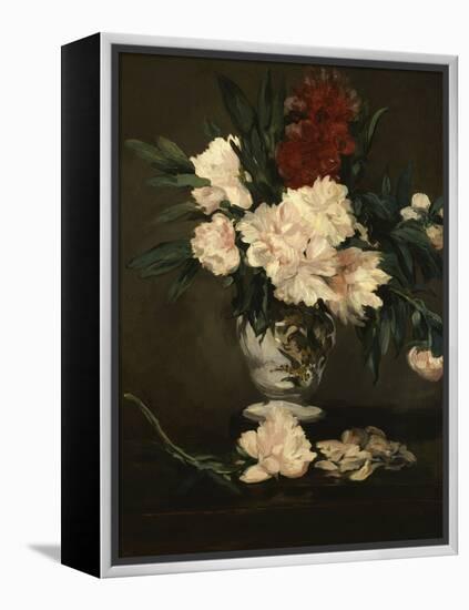 Vase with Peonies on a Pedestal, c.1864-Edouard Manet-Framed Premier Image Canvas