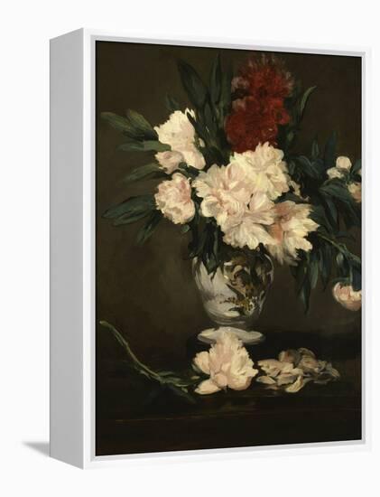 Vase with Peonies on a Pedestal, c.1864-Edouard Manet-Framed Premier Image Canvas