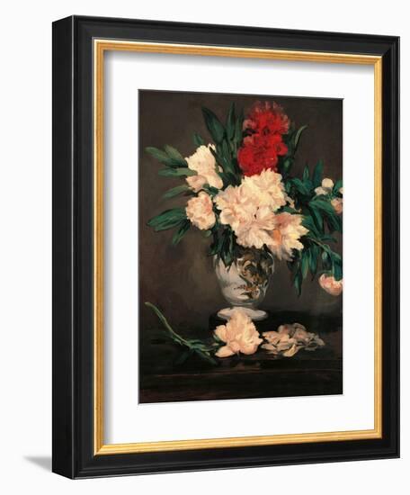 Vase with Peonies on a Pedestal-Edouard Manet-Framed Art Print