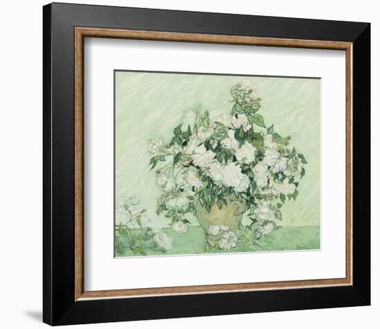 Vase with Pink Roses, 1890-Vincent van Gogh-Framed Giclee Print