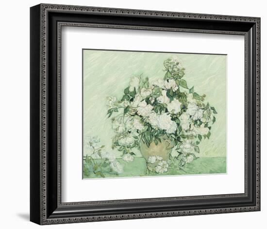 Vase with Pink Roses, 1890-Vincent van Gogh-Framed Giclee Print