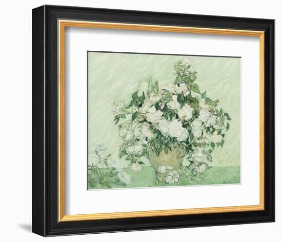 Vase with Pink Roses, 1890-Vincent van Gogh-Framed Giclee Print