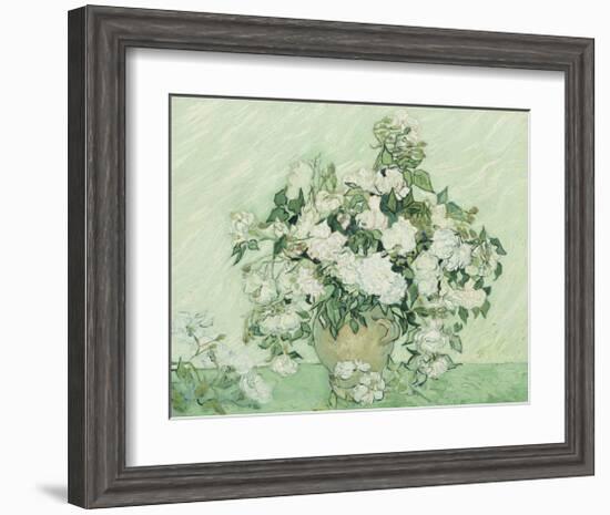 Vase with Pink Roses, 1890-Vincent van Gogh-Framed Giclee Print