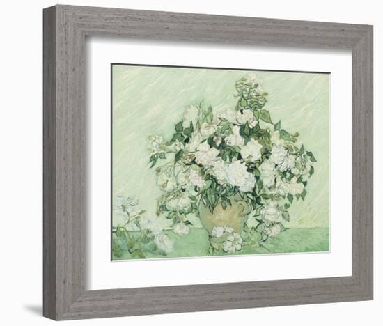 Vase with Pink Roses, 1890-Vincent van Gogh-Framed Giclee Print