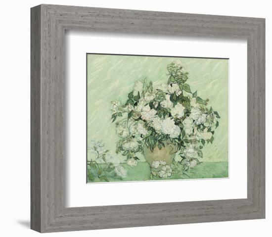 Vase with Pink Roses, 1890-Vincent van Gogh-Framed Art Print