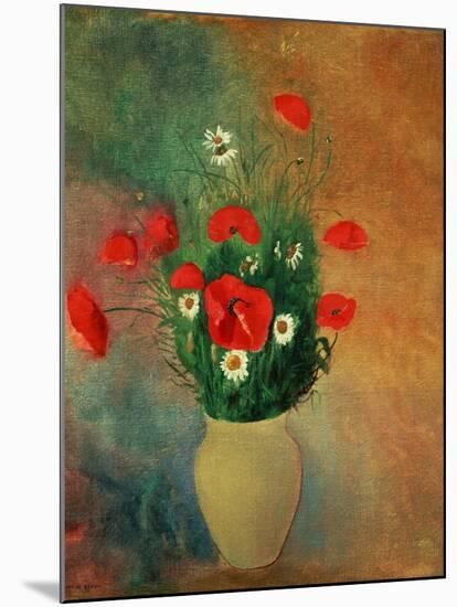 Vase with Red Poppies-Odilon Redon-Mounted Giclee Print