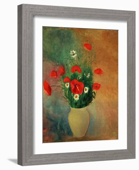 Vase with Red Poppies-Odilon Redon-Framed Giclee Print