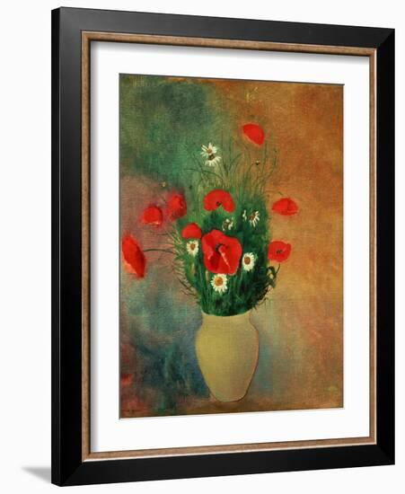 Vase with Red Poppies-Odilon Redon-Framed Giclee Print