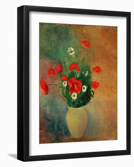 Vase with Red Poppies-Odilon Redon-Framed Giclee Print