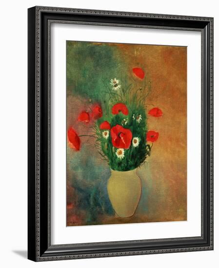 Vase with Red Poppies-Odilon Redon-Framed Giclee Print