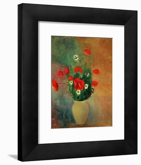 Vase with Red Poppies-Odilon Redon-Framed Giclee Print