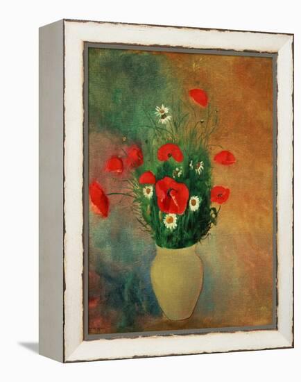 Vase with Red Poppies-Odilon Redon-Framed Premier Image Canvas