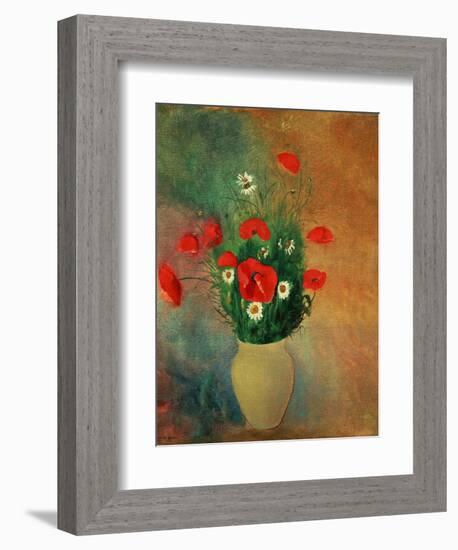 Vase with Red Poppies-Odilon Redon-Framed Giclee Print