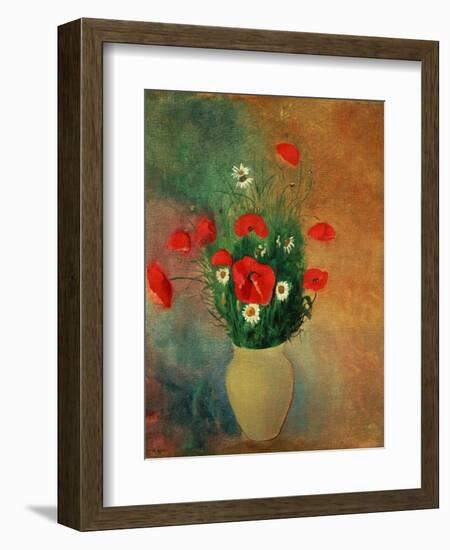 Vase with Red Poppies-Odilon Redon-Framed Giclee Print