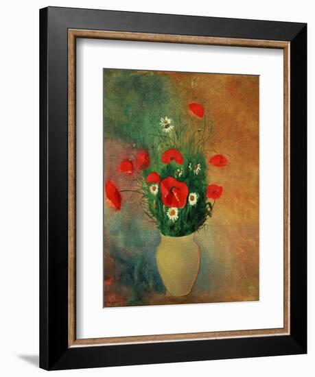 Vase with Red Poppies-Odilon Redon-Framed Giclee Print