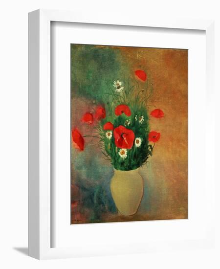 Vase with Red Poppies-Odilon Redon-Framed Giclee Print