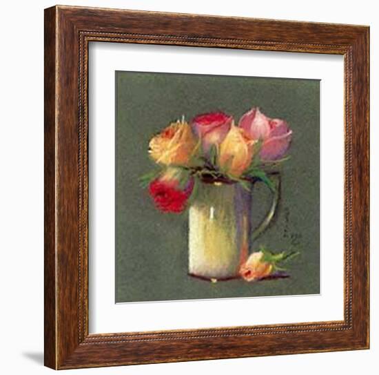Vase with Rosebuds-Rozsika Hetyei-Ascenzi-Framed Art Print