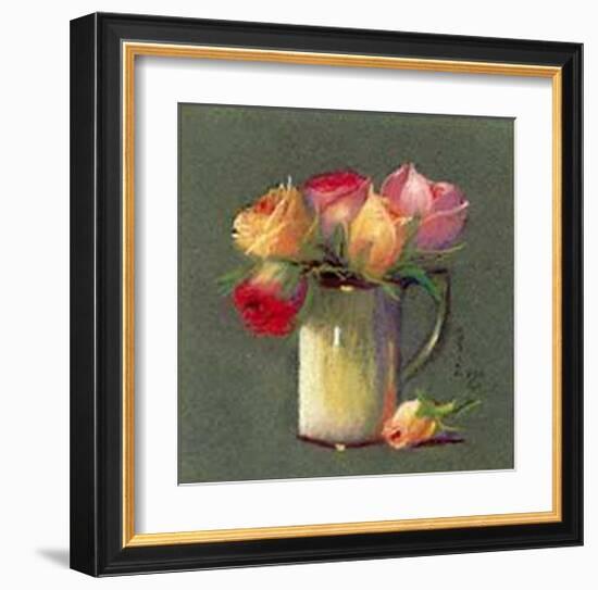 Vase with Rosebuds-Rozsika Hetyei-Ascenzi-Framed Art Print