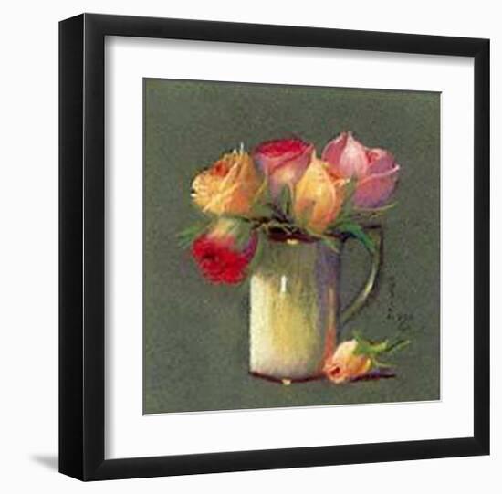 Vase with Rosebuds-Rozsika Hetyei-Ascenzi-Framed Art Print