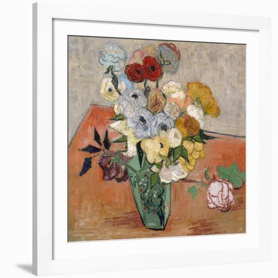 Vase with Roses and Anemones, 1890-Vincent van Gogh-Framed Giclee Print